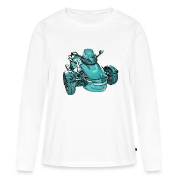 Trike Spyder turquoise - T-shirt manches longues Premium bio Femme - blanc - Devant - Julia (174cm)