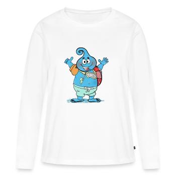 Cette très grosse goutte d’eau conviviale - T-shirt manches longues Premium bio Femme - blanc - Devant - Julia (174cm)