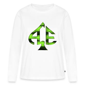 Ace of Spades Casino Poker Kartenspiele Geld Glück - Frauen Premium Bio Langarmshirt - Weiß - Vorne - Julia (174cm)
