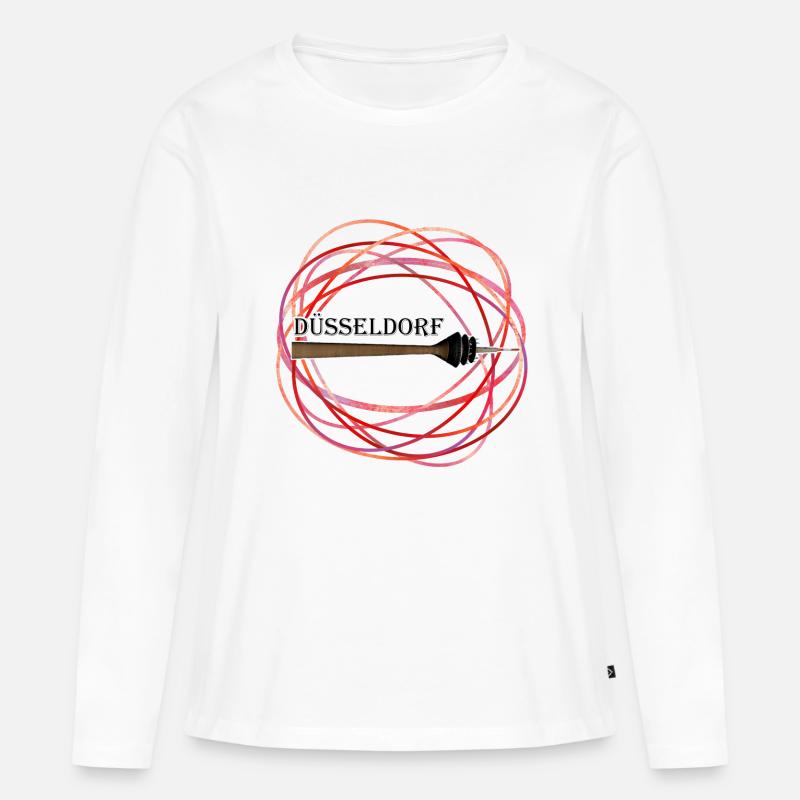 Düsseldorf - Frauen Premium Bio Langarmshirt - Weiß