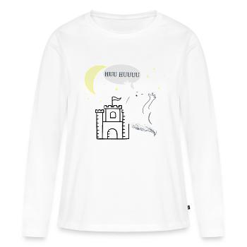 Le fantôme dans le château hanté commence à hanter - T-shirt manches longues Premium bio Femme - blanc - Devant - Julia (174cm)