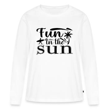 S’amuser au soleil - T-shirt manches longues Premium bio Femme - blanc - Devant - Julia (174cm)
