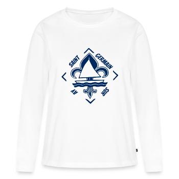 Saint Germain sur Ay Normandie France - T-shirt manches longues Premium bio Femme - blanc - Devant - Julia (174cm)