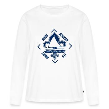 Vieux Boucau les Bains Nouvelle Aquitaine France - T-shirt manches longues Premium bio Femme - blanc - Devant - Julia (174cm)
