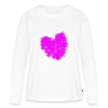 Heart - Frauen Premium Bio Langarmshirt - Weiß - Vorne - Julia (174cm)