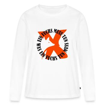 Ein Fuchs muss tun, was ein Fuchs tun muss.... - Frauen Premium Bio Langarmshirt - Weiß - Vorne - Julia (174cm)