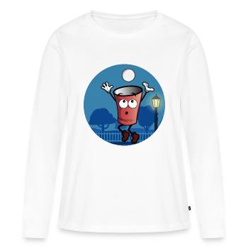 Peter Pong - Frauen Premium Bio Langarmshirt - Weiß - Vorne - Julia (174cm)