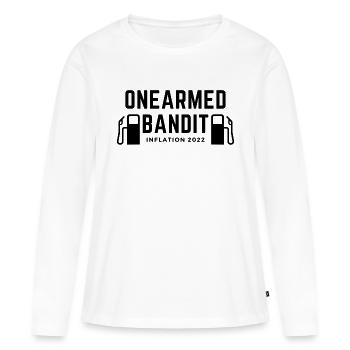 One-Armed Bandit Funny Saying Inflation Refueling - Women's Premium Organic Long Sleeve Shirt - white - Front - Julia (174cm)