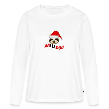 HALLLLOOO - Frauen Premium Bio Langarmshirt - Weiß - Vorne - Julia (174cm)
