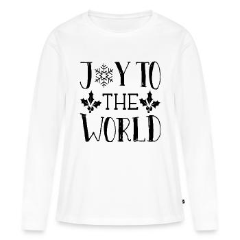 Joie au monde - T-shirt manches longues Premium bio Femme - blanc - Devant - Julia (174cm)