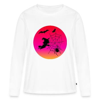 Hexenstunde - Halloween - Frauen Premium Bio Langarmshirt - Weiß - Vorne - Julia (174cm)
