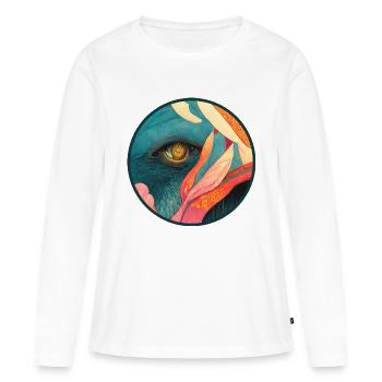 Flowerbeast 06 - by Art Vindeyre - T-shirt manches longues Premium bio Femme - blanc - Devant - Julia (174cm)