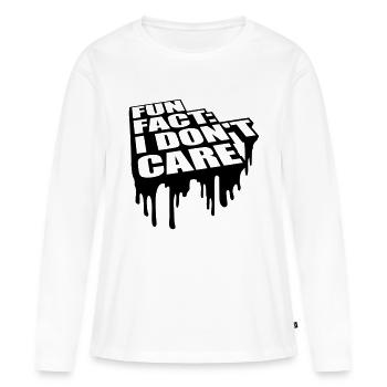 Je me fiche des faits - T-shirt manches longues Premium bio Femme - blanc - Devant - Julia (174cm)