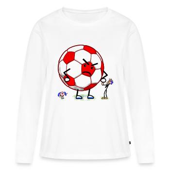petits hurlements de football - DIGITAL - T-shirt manches longues Premium bio Femme - blanc - Devant - Julia (174cm)