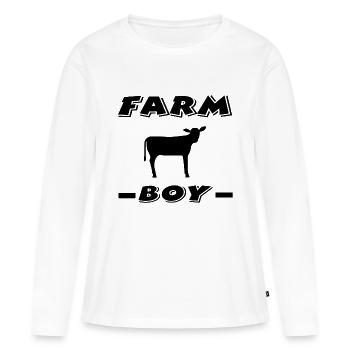Ferme - T-shirt manches longues Premium bio Femme - blanc - Devant - Julia (174cm)