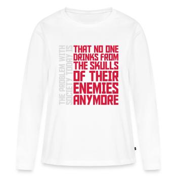 boissons de crânes ennemis - T-shirt manches longues Premium bio Femme - blanc - Devant - Julia (174cm)