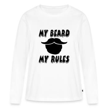 Barbe - T-shirt manches longues Premium bio Femme - blanc - Devant - Julia (174cm)