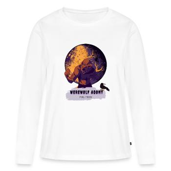 Loup-garou - T-shirt manches longues Premium bio Femme - blanc - Devant - Julia (174cm)