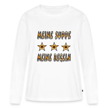 Suppe - Frauen Premium Bio Langarmshirt - Weiß - Vorne - Julia (174cm)