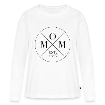 Maman EST 2023 femme enceinte famille parents - T-shirt manches longues Premium bio Femme - blanc - Devant - Julia (174cm)