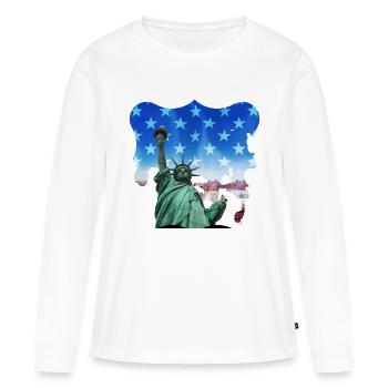 Freiheitsstatue, USA - Frauen Premium Bio Langarmshirt - Weiß - Vorne - Julia (174cm)