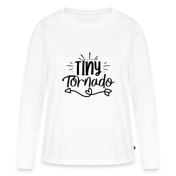 Petite tornade - T-shirt manches longues Premium bio Femme - blanc - Devant - Julia (174cm)