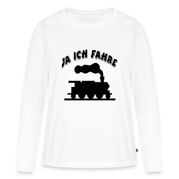 Eisenbahn - Frauen Premium Bio Langarmshirt - Weiß - Vorne - Julia (174cm)