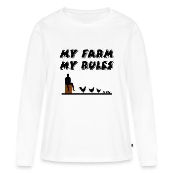 Ferme - T-shirt manches longues Premium bio Femme - blanc - Devant - Julia (174cm)