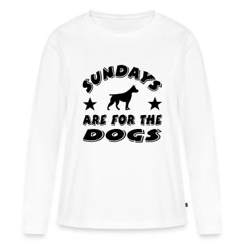 Canine - T-shirt manches longues Premium bio Femme - blanc - Devant - Julia (174cm)