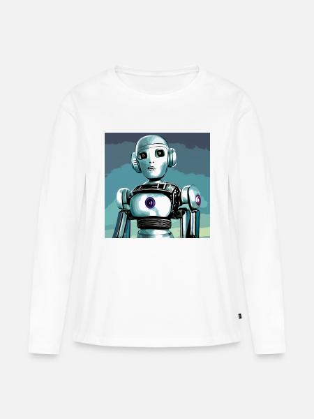 Roboter, Android, Cyborg, Science Fiction - Frauen Premium Bio Langarmshirt - Weiß