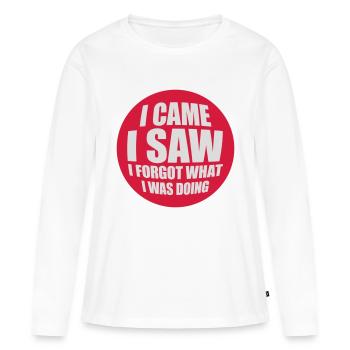 Je suis venu voir oublier - T-shirt manches longues Premium bio Femme - blanc - Devant - Julia (174cm)