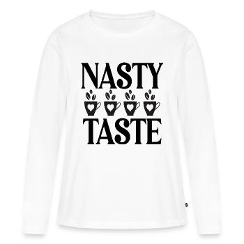 Nasty Button - Women's Premium Organic Long Sleeve Shirt - white - Front - Julia (174cm)