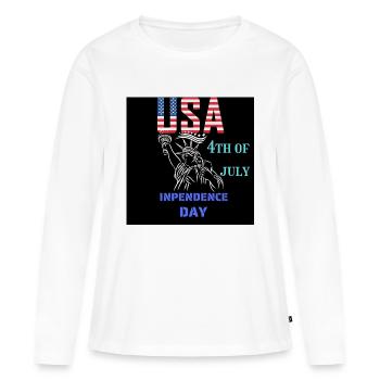 États-Unis, Statue de la Liberté - T-shirt manches longues Premium bio Femme - blanc - Devant - Julia (174cm)