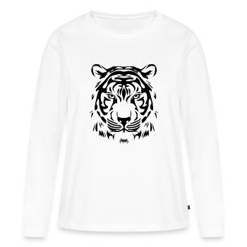 Head of a tiger, cool and graphic - Women's Premium Organic Long Sleeve Shirt - white - Front - Julia (174cm)