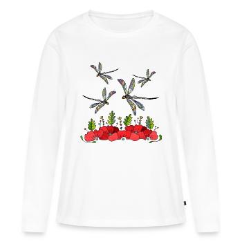 Important - T-shirt manches longues Premium bio Femme - blanc - Devant - Julia (174cm)