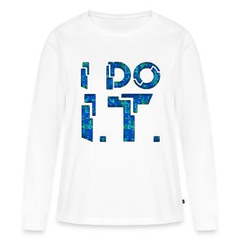 IT guy support geek computer computer geek je le fais - T-shirt manches longues Premium bio Femme - blanc - Devant - Julia (174cm)