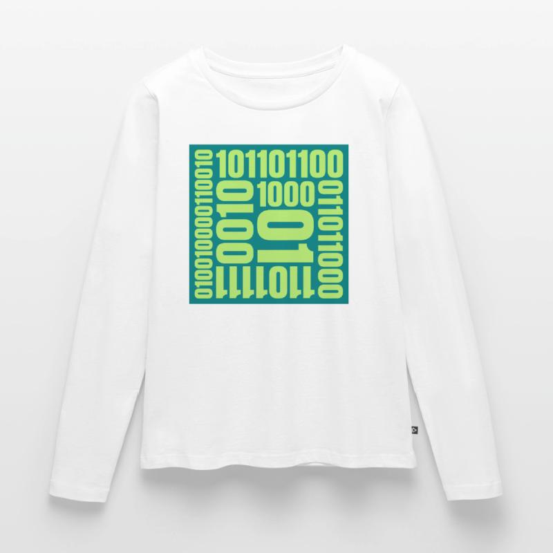 Binary Code Program Language Women's Premium Organic Long Sleeve Shirt