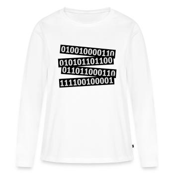 Binary Code Program Language - Women's Premium Organic Long Sleeve Shirt - white - Front - Julia (174cm)