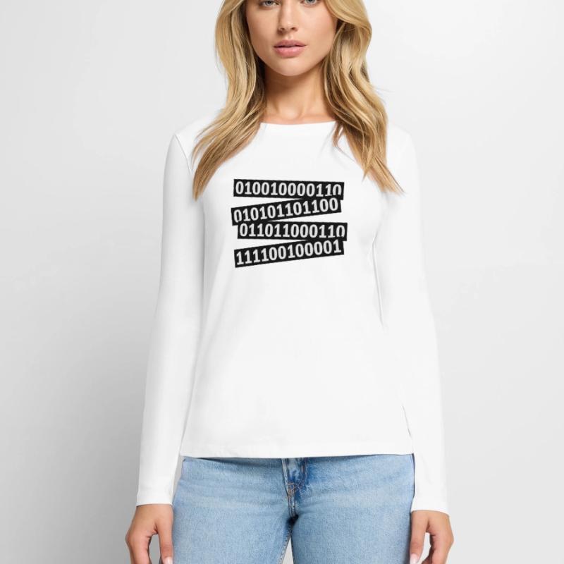 Binary Code Program Language Women's Premium Organic Long Sleeve Shirt