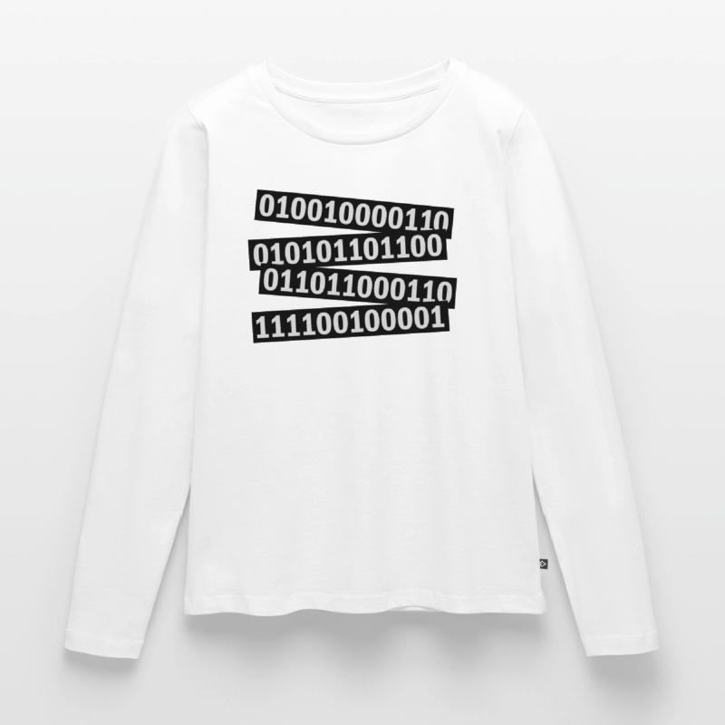 Binary Code Program Language Women's Premium Organic Long Sleeve Shirt