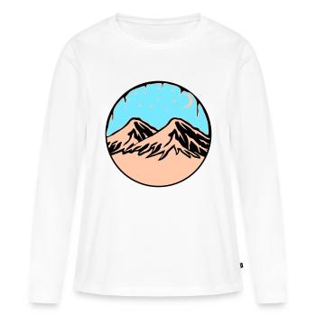 Montagnes de ciel étoilé - T-shirt manches longues Premium bio Femme - blanc - Devant - Julia (174cm)