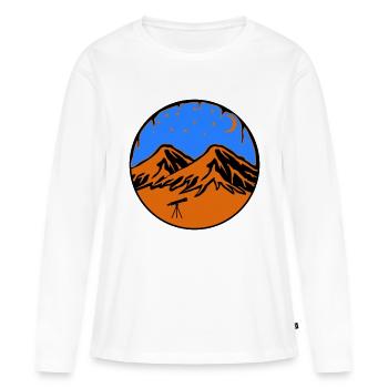 Montagnes du ciel étoilé - T-shirt manches longues Premium bio Femme - blanc - Devant - Julia (174cm)