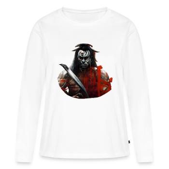 Demon Samurai - Women's Premium Organic Long Sleeve Shirt - white - Front - Julia (174cm)