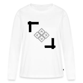Moderne et simple - T-shirt manches longues Premium bio Femme - blanc - Devant - Julia (174cm)