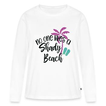 Personne n’aime une plage ombragée - T-shirt manches longues Premium bio Femme - blanc - Devant - Julia (174cm)