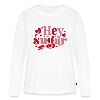 Hey Sugar - Women's Premium Organic Long Sleeve Shirt - white - Front - Julia (174cm)