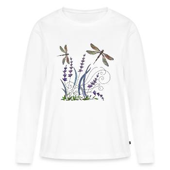 Important - T-shirt manches longues Premium bio Femme - blanc - Devant - Julia (174cm)