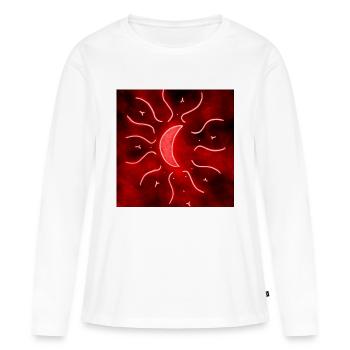 Luna Mandala Roja - T-shirt manches longues Premium bio Femme - blanc - Devant - Julia (174cm)