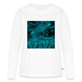 PAYSAGE NOCTURNE D’AZULITO - T-shirt manches longues Premium bio Femme - blanc - Devant - Julia (174cm)