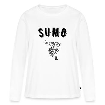 sumo - T-shirt manches longues Premium bio Femme - blanc - Devant - Julia (174cm)